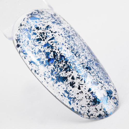 Polvo metálico para uñas Copos de aluminio Allepaznokcie azul brillante 0,2 g N.º 6
