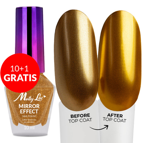 10+1 gratis Smalto classico MollyLac Mirror effetto specchio/metallizzato n. 14 10 ml