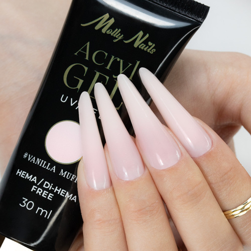 11+1gratis Akrylożel Polygel żel budujący do przedłużania AcrylGel Molly Nails HEMA/Di-HEMA Free Vanilla Muffin 30 ml