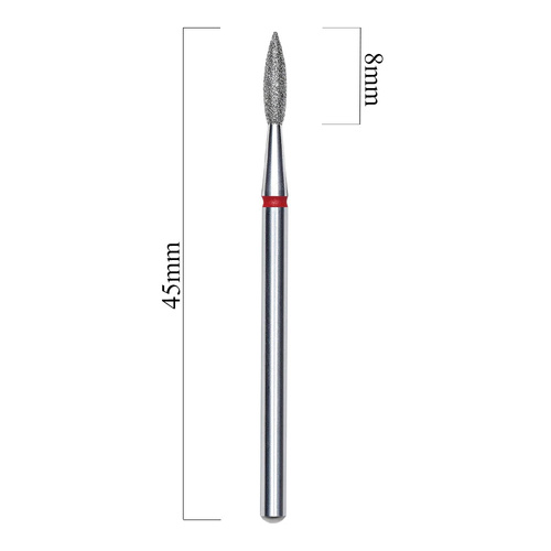 Fresa de diamante de punta afilada roja Staleks Expert 2,1/8 mm