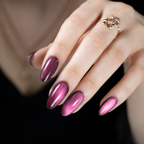 Lakier hybrydowy LED/UV Gel Polish Cat Eye Seduction Nr 245 Velvet Mauve Molly Nails HEMA/Di-HEMA Free 8g
