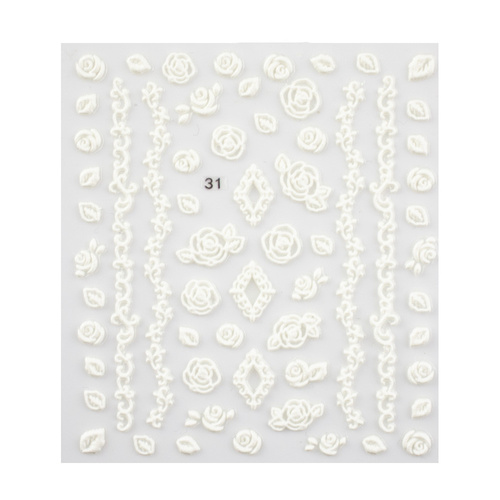Selbstklebende Nagelsticker 5D Blumen Nr. 31