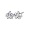 Orecchini Studex System 75 margherita con diamante in acciaio inossidabile margherita bianca perla 7512-6301 2 pezzi