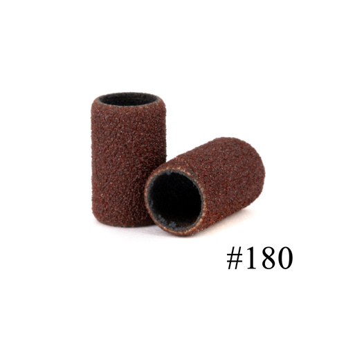 Kapturki do manicure i pedicure mandrele nakładki ścierne cylinder 6mm gradacja 180 AlleMed brązowe 10 szt.