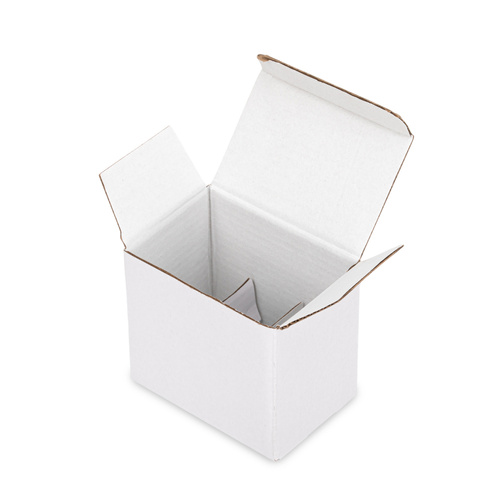 Caja de cartón protectora con estructura de rejilla para 6 frascos de cosméticos, color blanco