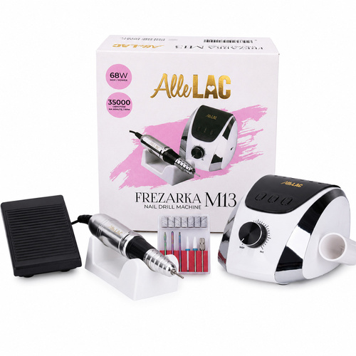 Fresatrice per unghie AlleLac da 68 W per manicure e pedicure, bianca, modello M13, 35.000 giri/min