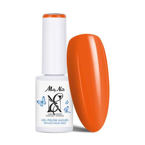 Гібридний лак LED/UV Gel Polish MollyNails від Ewelina Staszak Talizman T6 Помаранчевий яшма, без HEMA/Di-HEMA, 7 г