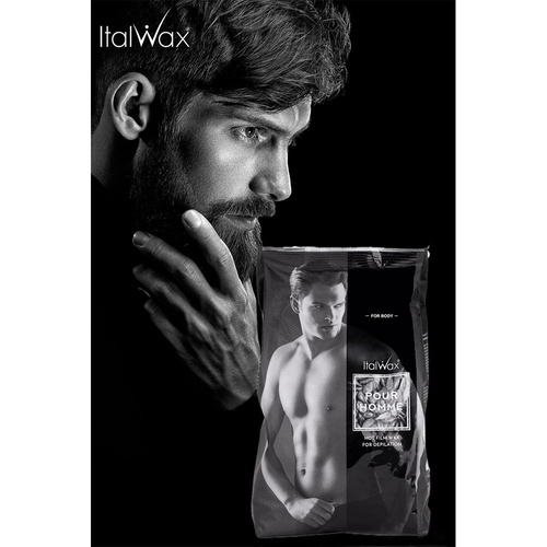 1kg Film wax w dropsach do depilacji dla mężczyzn Italwax Pour Homme Black