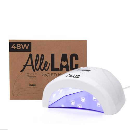 Lampa do paznokci dual UV/LED 48W AlleLac do lakierów hybrydowych żeli i akrylożeli biała 1S 3m długości kabla