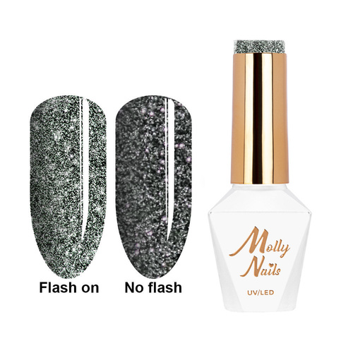 5+1gratis Lakier hybrydowy Molly Nails Flashing Lights Extreme HEMA/Di-HEMA Free 8g Nr 566