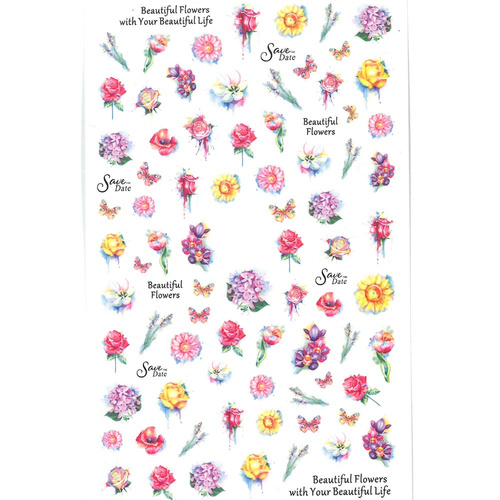 Adhesivos para uñas finos con motivos florales F648