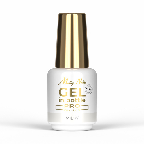 Żel budujący w butelce z pędzelkiem Gel in Bottle Molly Nails Pro Salon Milky HEMA/Di-HEMA Free 15g