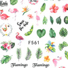 Dünne selbstklebende Nagelsticker mit Flamingos F561