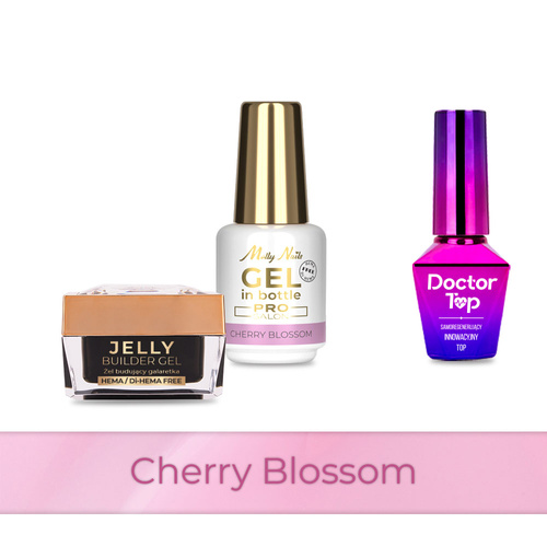 PRO MATCH SYSTEM 2+1 Cherry Blossom: 2x żele 15g: Jelly&Gel in bottle+Doctor Top 10g GRATIS