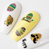 Autocollants 3D pour ongles pailletés sur le thème de Pâques BLE 1101D