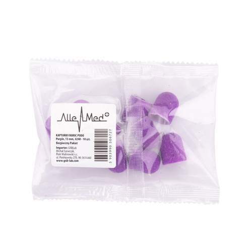 Cappucci per pedicure 13 mm, grana 240, 10 pezzi, Fabric Podo AlleMed, viola