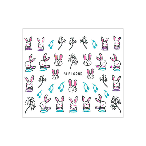 3D self-adhesive glitter Easter nail stickers BLE 1098D