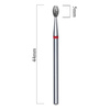 Fresa de diamante esférica Staleks Pro Expert roja de 2,5 mm