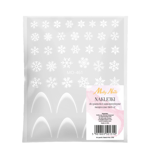 Adhesivos para uñas autoadhesivos: motivos navideños / French / línea de sonrisa francesa de Molly Nails MO-461