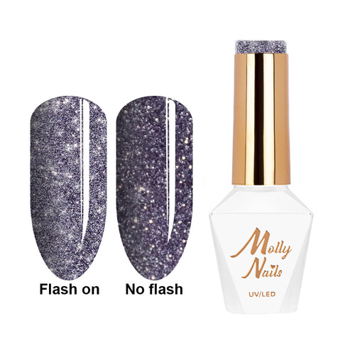5+1gratis Lakier hybrydowy Molly Nails Flashing Lights Instant Crush HEMA/Di-HEMA Free 8g Nr 568