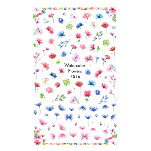Autocollants pour ongles fins et adhésifs fleurs F576