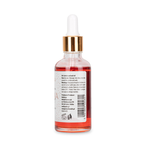 Strawberry MollyNails Cuticle and Nail Oil with Dropper, 50 ml