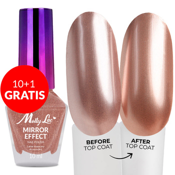 10+1gratis Lakier klasyczny MollyLac Mirror efekt lustrzany/metaliczny Nr 11 10 ml