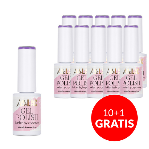10 + 1 gratis. Esmalte híbrido LED/UV Gel Polish Purples P5 Iris AlleLac sin HEMA/Di-HEMA, 6 g