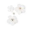 Décorations pour ongles : fleurs en acrylique + perles Molly Nails blanches, 150 pièces