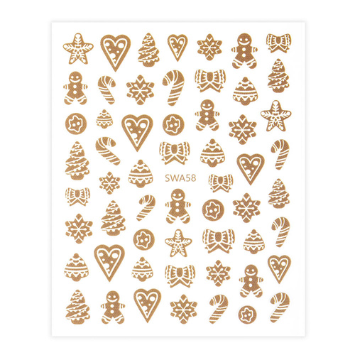 10 + 1 gratis: Selbstklebende Weihnachts-Nagelaufkleber von MollyNails SWA58