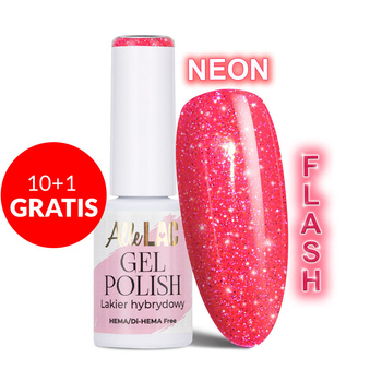 10+1gratis Lakier hybrydowy LED/UV Gel Polish Pinks Flash Glitter Pink AlleLac HEMA/Di-HEMA Free 6g
