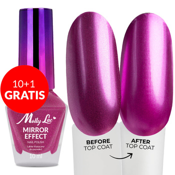 10+1gratis Lakier klasyczny MollyLac Mirror efekt lustrzany/metaliczny Nr 07 10 ml