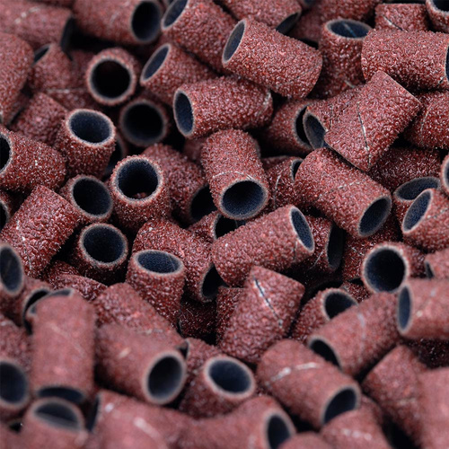 Manicure and pedicure caps, mandrels, abrasive caps, cylinder 6 mm, grit 60, brown, 1000 pcs.