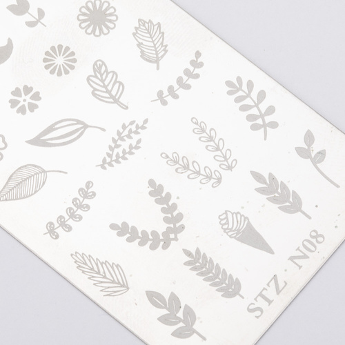 Plate with patterns for stem and leaf stamps STZ-N08