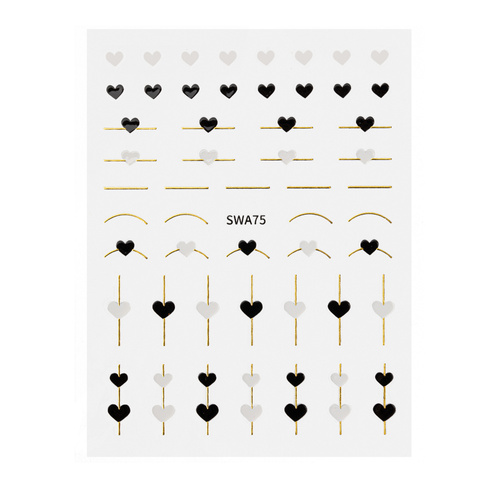 10+1gratis Naklejki do paznokci samoprzylepne serduszka SWA75 Molly Nails