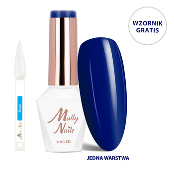 Lakier hybrydowy LED/UV Gel Polish The Trend Edit Nr 306 Deep Navy MollyNails HEMA/Di-HEMA Free 8g+ Wzornik Blues GRATIS