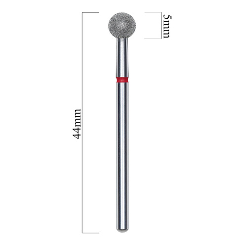 Fresa de diamante de punta redonda roja Staleks Expert de 5 mm