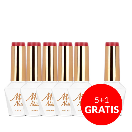 5+1 gratis. Esmalte híbrido Molly Nails Glamour Women Ferrari sin HEMA/Di-HEMA, 8 g, n.º 7