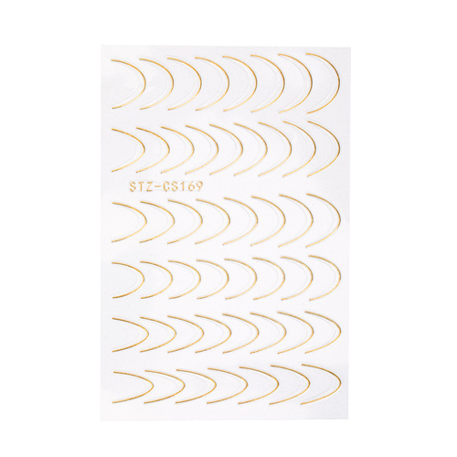 Self-adhesive nail stickers/ French/ French smile line 48 pcs gold STZ-CS169 MollyNails