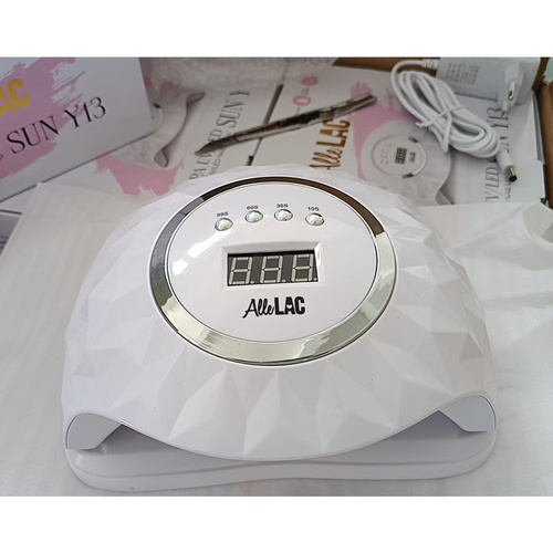 Lámpara para uñas dual UV/LED de 248 W AlleLac para esmaltes híbridos, geles y acrilogel, color rosa Y13