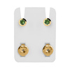Kolczyki Studex Plus peridot w oprawie pełnej złote(r)