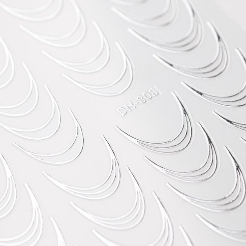 Adesivi per unghie / French / Linea del sorriso francese, 39 pezzi, argento DH-808 MollyNails