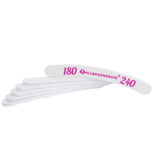 Pilnik do paznokci Bezpieczny Pakiet Allepaznokcie banan biały środek 180/240 CU-10 High Quality