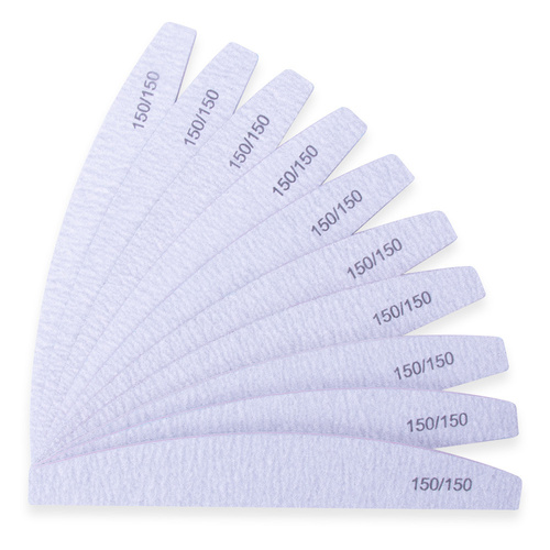 Lime à ongles en forme de bateau, motif zébré, centre rose, 150/150, lot de 10 pièces