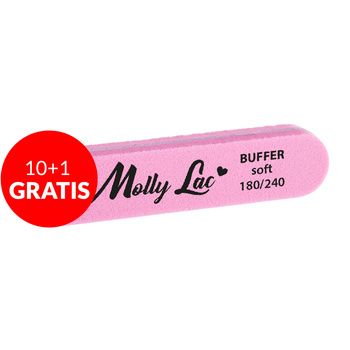 10 + 1 gratis: Doppelseitiger Polierer „Buffer mini“ gerade, Soft 180/240, MollyLac, 5 Stück