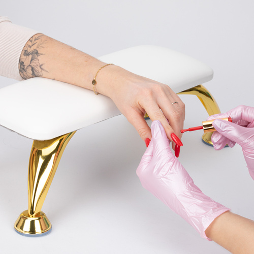 MollyNails White Manicure Rest with Gold Legs