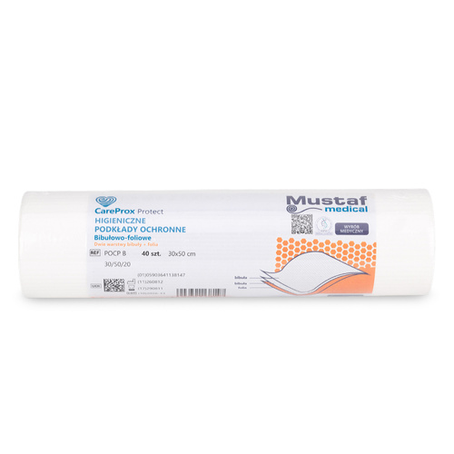 Jednorazowy podkład kosmetyczny serweta bibułowo-foliowa 30cm x 50cm CareProx Protect biały 40 szt.