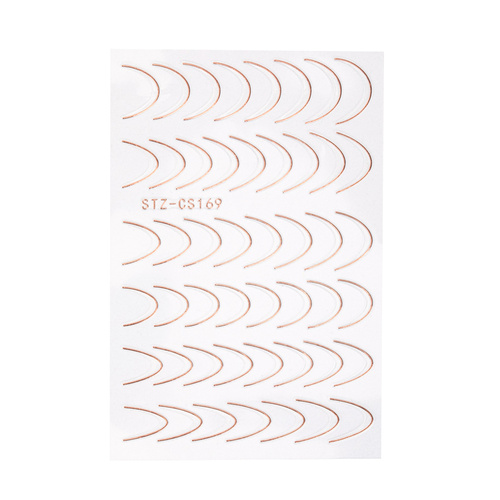 10+1 gratis Adesivi per unghie / French / Linea del sorriso francese MollyNails STZ-CS169 rosa dorato 48 pezzi
