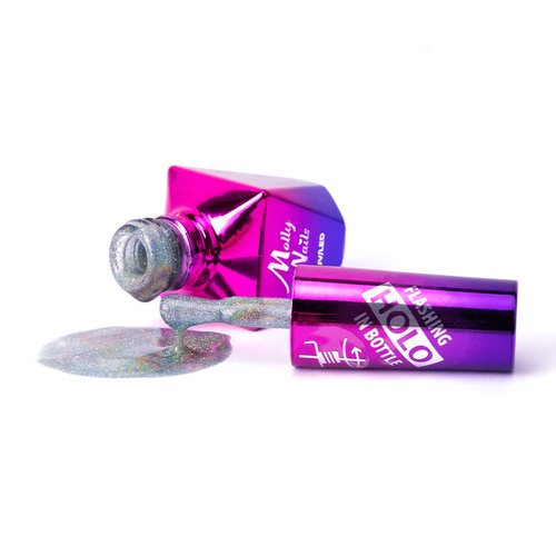 5+1gratis Lakier hybrydowy Molly Nails Flashing Holo in Bottle 8g