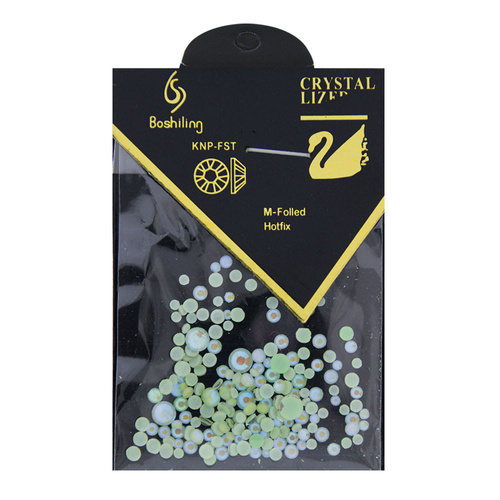 GLOW night glow-in-the-dark rhinestones, mix of sizes, No. 6, approx. 250 pcs.